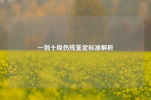一到十级伤残鉴定标准解析