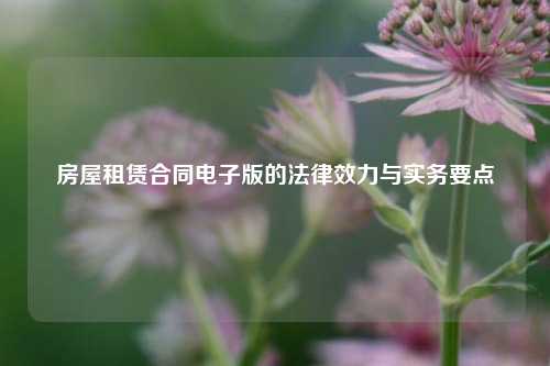 房屋租赁合同电子版的法律效力与实务要点