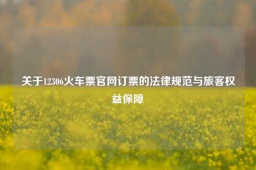 关于12306火车票官网订票的法律规范与旅客权益保障