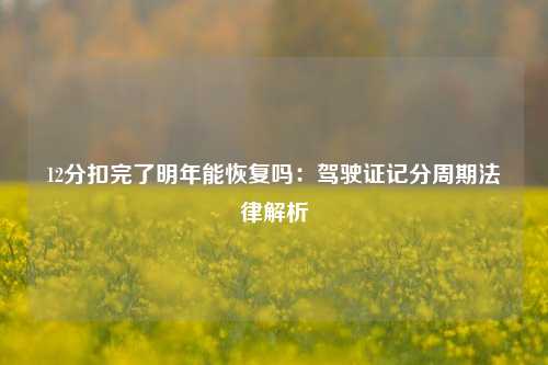 12分扣完了明年能恢复吗：驾驶证记分周期法律解析