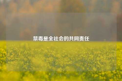 禁毒是全社会的共同责任