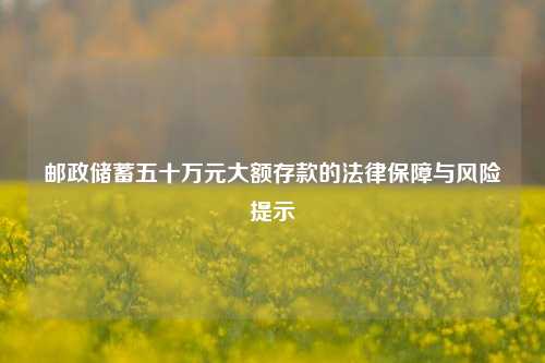 邮政储蓄五十万元大额存款的法律保障与风险提示