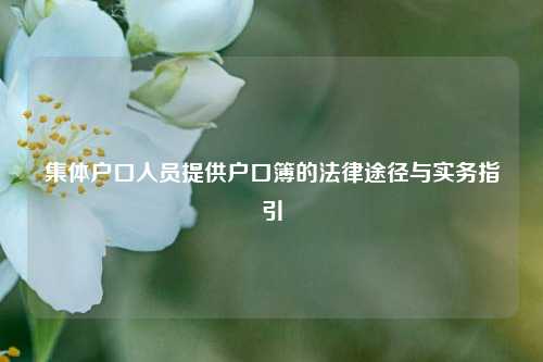 集体户口人员提供户口簿的法律途径与实务指引