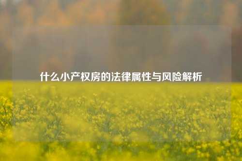 什么小产权房的法律属性与风险解析