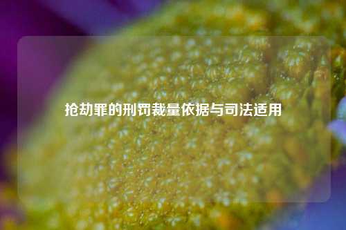 抢劫罪的刑罚裁量依据与司法适用