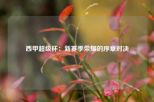 西甲超级杯：新赛季荣耀的序章对决