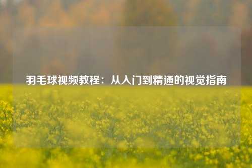 羽毛球视频教程：从入门到精通的视觉指南