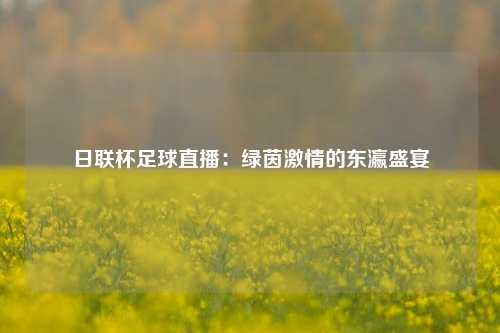 日联杯足球直播：绿茵激情的东瀛盛宴